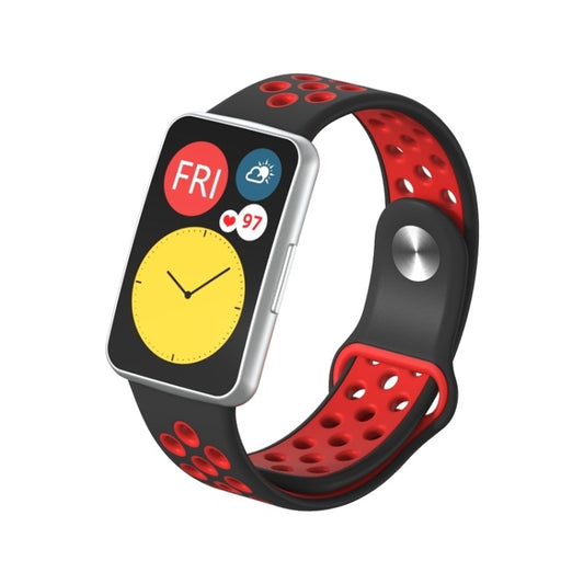 For Huawei Watch Fit Silicone Two-color Reverse Buckle Replacement Strap Watchband