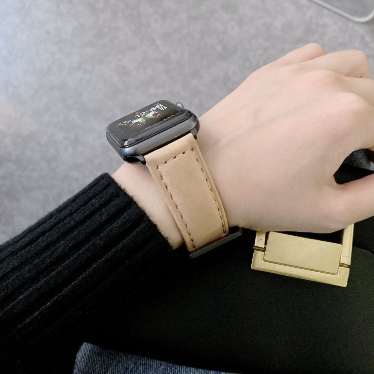 Big Head Buckle Leather Replacement Watchbands For Apple Watch Series 6 & SE & 5 & 4 44mm / 3 & 2 & 1 42mm, For Apple Watch Ultra 49mm / Series 8&7 45mm / SE 2&6&SE&5&4 44mm / 3&2&1 42mm