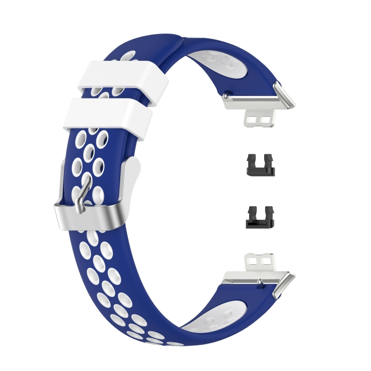 For Huawei Watch Fit 18mm Clasp Style Silicone Two-color Replacement Strap Watchband