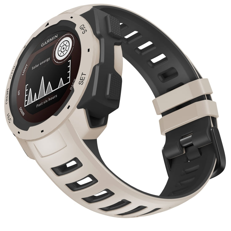 For Garmin Instinct / Instinct Esports Two-color Silicone Replacement Strap Watchband