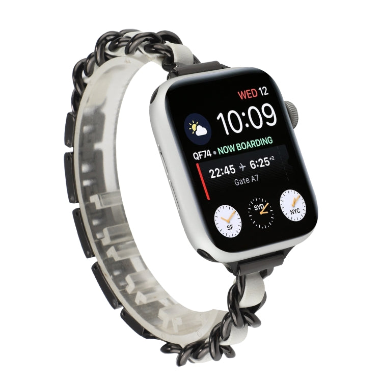 Small Waist Seven Beads Stainless Steel Strap Watchband For Apple Watch Series 6 & SE &, For Apple Watch Ultra 49mm / Series 8&7 45mm / SE 2&6&SE&5&4 44mm / 3&2&1 42mm, For Apple Watch Series 8&7 41mm / SE 2&6&SE&5&4 40mm / 3&2&1 38mm                  ...