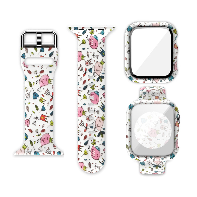 Silicone Printing Integrated Replacement Watch Case Watchband, For Apple Watch Series 6 / 5 / 4 / Watch SE 44mm, For Apple Watch Series 6 / 5 / 4 / Watch SE 40mm, For Apple Watch Series 3 & 2 & 1 42mm