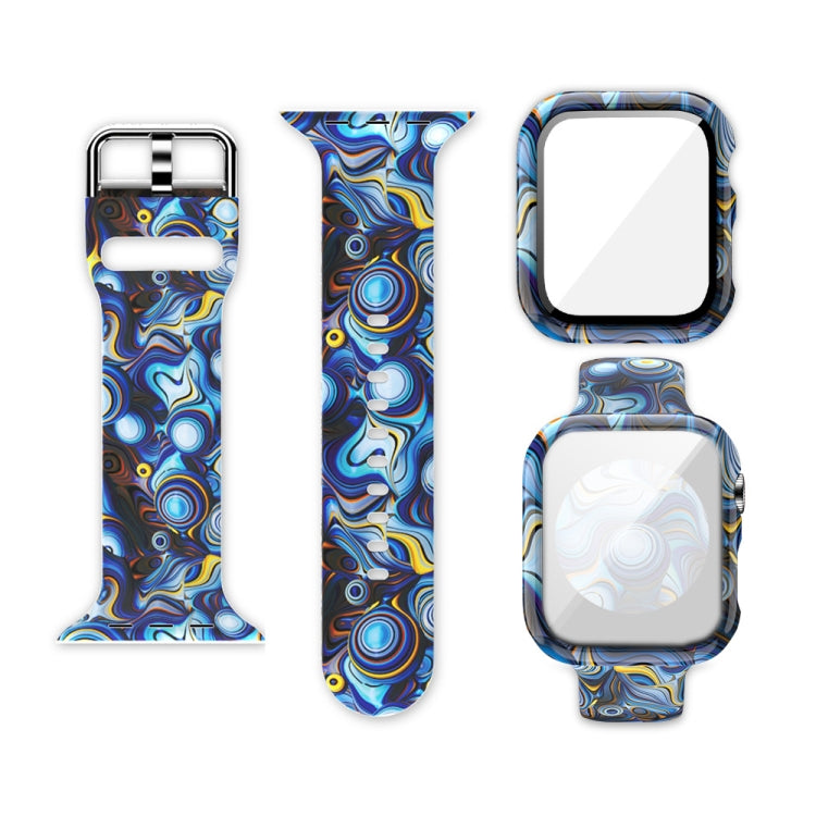 Silicone Printing Integrated Replacement Watch Case Watchband, For Apple Watch Series 6 / 5 / 4 / Watch SE 44mm, For Apple Watch Series 6 / 5 / 4 / Watch SE 40mm, For Apple Watch Series 3 & 2 & 1 42mm