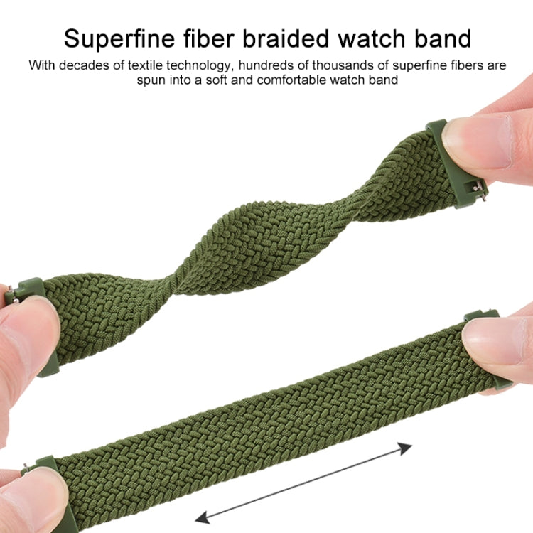 For Garmin Vivoactive 3 Adjustable Nylon Braided Elasticity Replacement Strap Watchband, 125mm, 135mm, 145mm, 155mm