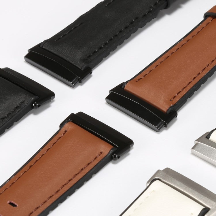 Leather + Silicone Replacement Strap Watchband, For Fitbit Versa 3