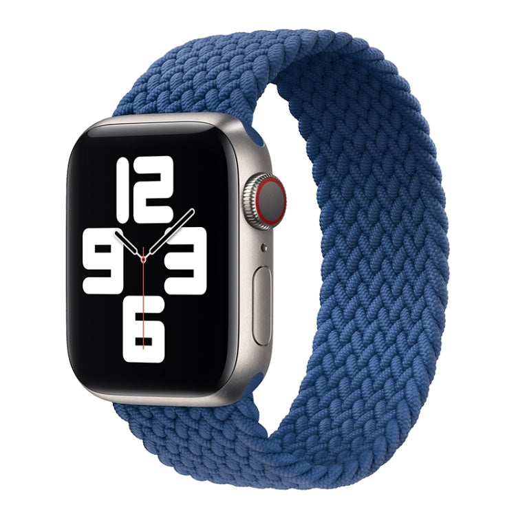 Metal Head Braided Nylon Solid Color Replacement Strap Watchband For Apple Watch Series 6 & SE & 5 & 4 40mm / 3 & 2 & 1 38mm, L 155mm