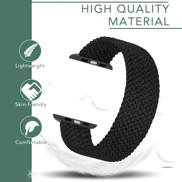 Metal Head Braided Nylon Solid Color Replacement Strap Watchband For Apple Watch Series 6 & SE & 5 & 4 40mm / 3 & 2 & 1 38mm, L 155mm