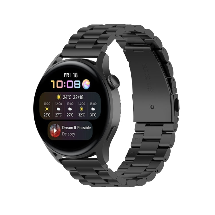 For Huawei Watch 3 / 3 Pro 22mm Three-beads Steel Replacement Strap Watchband