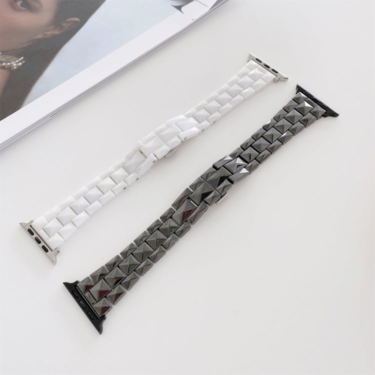 Rhombic Grid Ceramics Replacement Strap Watchband, For Apple Watch Series 7  41mm / & 6 & SE & 5 & 4 40mm, For Apple Watch Series  7  45mm / & 6 & SE & 5 & 4 44mm