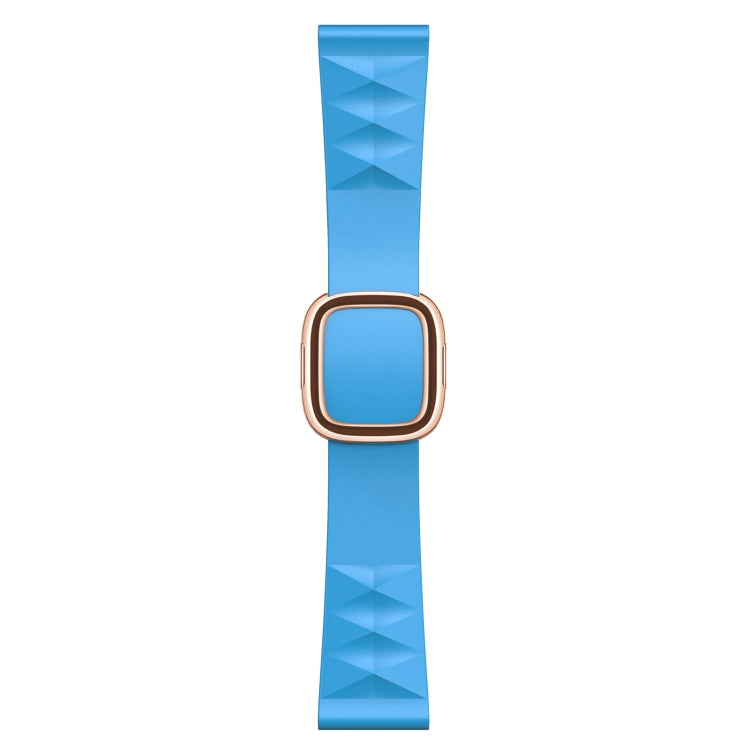 Modern Style Silicone Replacement Strap Watchband For Apple Watch Series 6 & SE & 5 & 4 44mm / 3 & 2 & 1 42mm, Black Buckle, Rose Gold Buckle, Silver Buckle