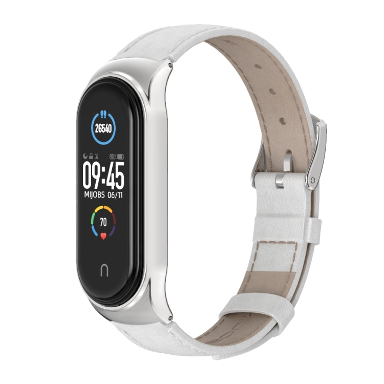 For Xiaomi Mi Band 6 / 5 Mijobs CS First Layer Cowhide Watch Band