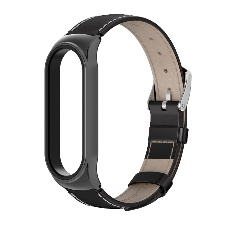 For Xiaomi Mi Band 6 / 5 Mijobs CS First Layer Cowhide Watch Band