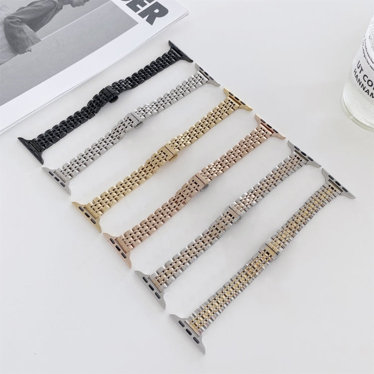 Seven-beads Steel Replacement Strap Watchband, For Apple Watch Series 7  41mm / & 6 & SE & 5 & 4 40mm, For Apple Watch Series  7  45mm / & 6 & SE & 5 & 4 44mm