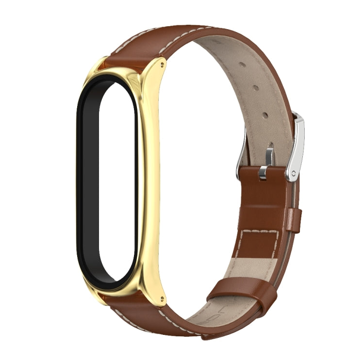 For Xiaomi Mi Band 6 / 5 Mijobs First Layer Cowhide Plus Replacement Watchband