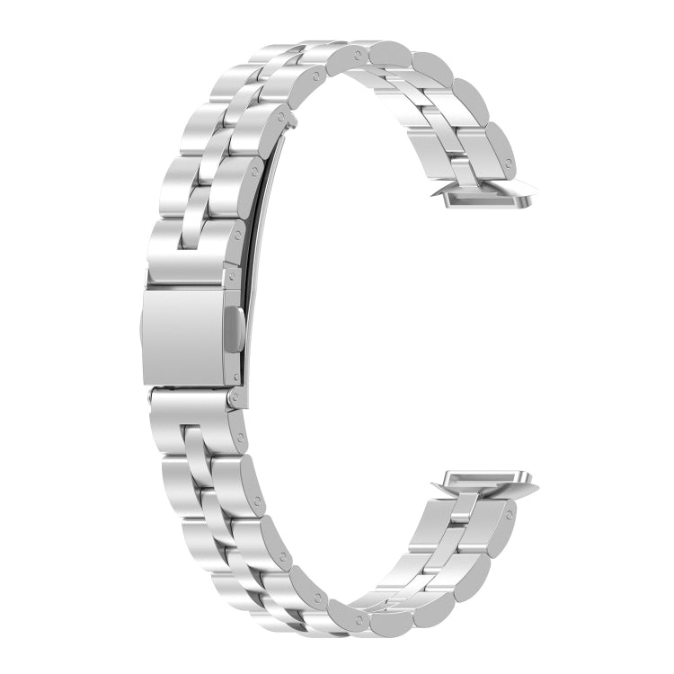 For Fitbit Luxe Special Edition Three-beads Stainless Steel Flat Buckle Replacement Strap Watchband