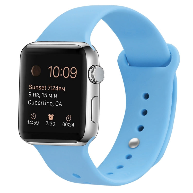 Silicone Replacement Strap Watchband For Apple Watch Series, 7 41mm / 6 & SE & 5 & 4 40mm / 3 & 2 & 1 38mm, 7 45mm / 6 & SE & 5 & 4 44mm / 3 & 2 & 1 42mm