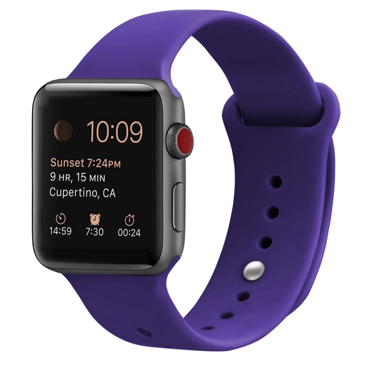 Silicone Replacement Strap Watchband For Apple Watch Series, 7 41mm / 6 & SE & 5 & 4 40mm / 3 & 2 & 1 38mm, 7 45mm / 6 & SE & 5 & 4 44mm / 3 & 2 & 1 42mm