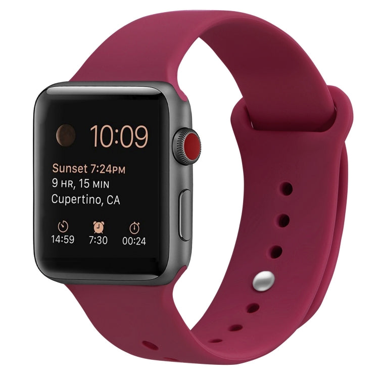 Silicone Replacement Strap Watchband For Apple Watch Series, 7 41mm / 6 & SE & 5 & 4 40mm / 3 & 2 & 1 38mm, 7 45mm / 6 & SE & 5 & 4 44mm / 3 & 2 & 1 42mm