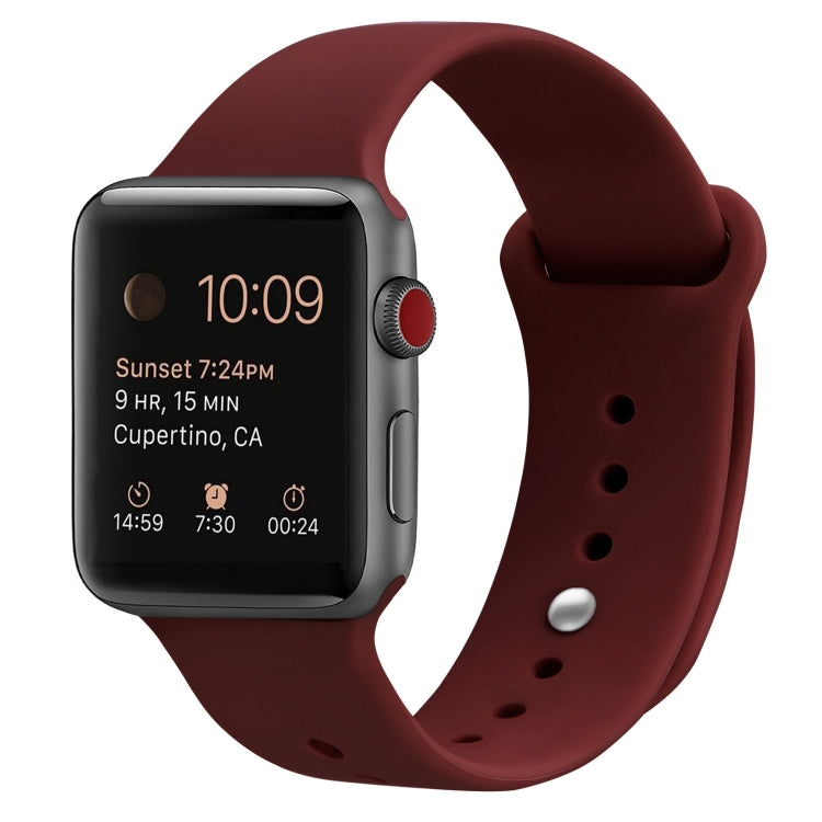 Silicone Replacement Strap Watchband For Apple Watch Series, 7 41mm / 6 & SE & 5 & 4 40mm / 3 & 2 & 1 38mm, 7 45mm / 6 & SE & 5 & 4 44mm / 3 & 2 & 1 42mm