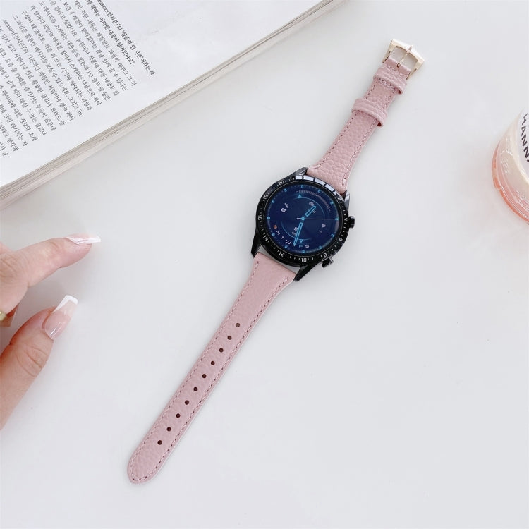 Small Waist Lychee Texture Leather Replacement Strap Watchband, 20mm, 22mm