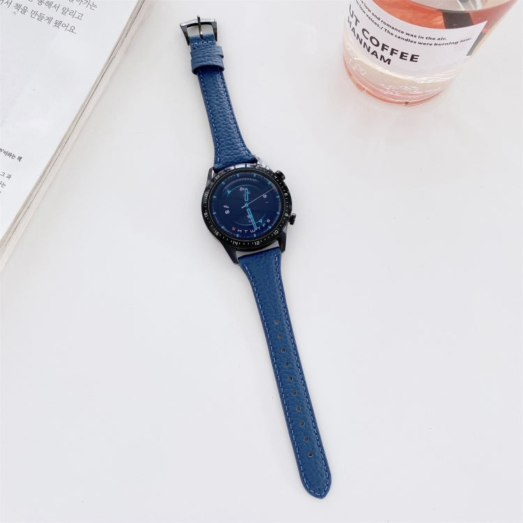 Small Waist Lychee Texture Leather Replacement Strap Watchband, 20mm, 22mm
