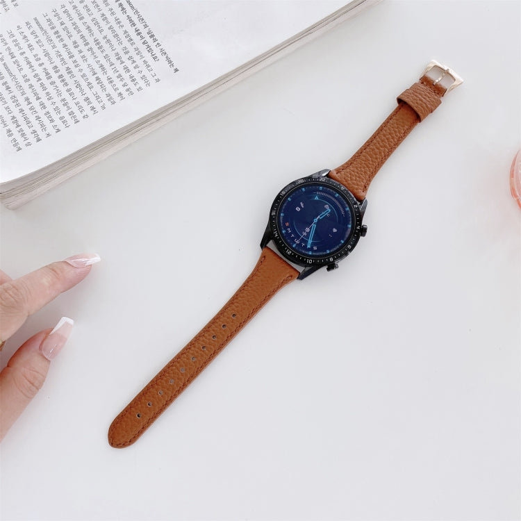 Small Waist Lychee Texture Leather Replacement Strap Watchband, 20mm, 22mm