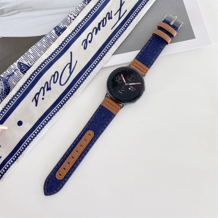 Denim Leather Replacement Strap Watchband, 20mm, 22mm