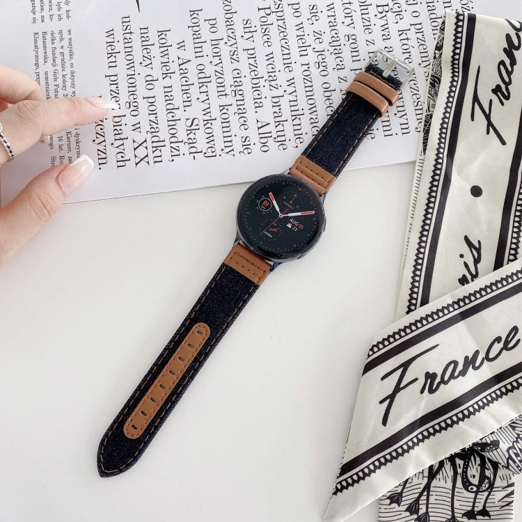 Denim Leather Replacement Strap Watchband, 20mm, 22mm