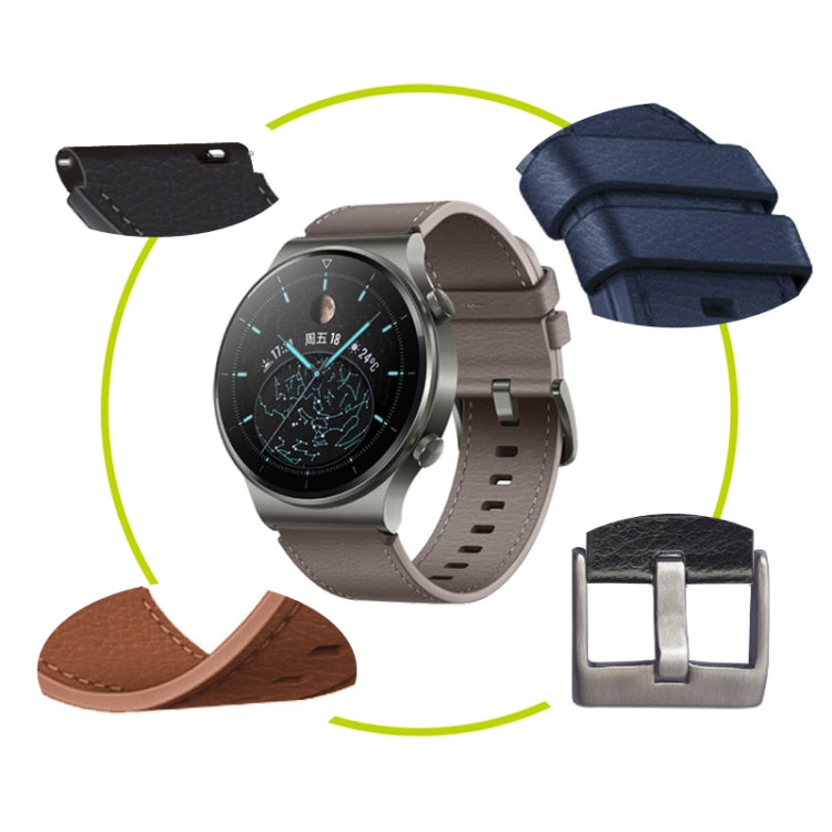 Leather Replacement Strap Watchband, For Huawei Watch GT2 Pro