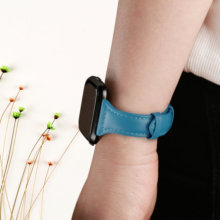 For Fitbit Versa 2 Smart Watch Genuine Leather Wrist Strap Watchband, Shrink Version