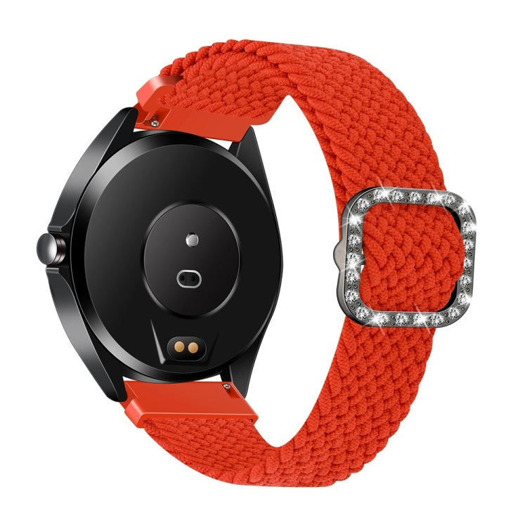Universal Adjustable Braided Elastic Diamond Buckle Replacement Strap Watchband, For Garmin Venu/Vivoactive 3 20mm, For Garmin Venu 2/Samsung Gear S3 22mm