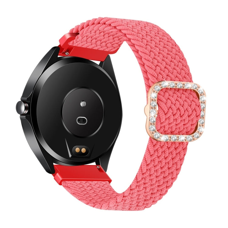 Universal Adjustable Braided Elastic Diamond Buckle Replacement Strap Watchband, For Garmin Venu/Vivoactive 3 20mm, For Garmin Venu 2/Samsung Gear S3 22mm