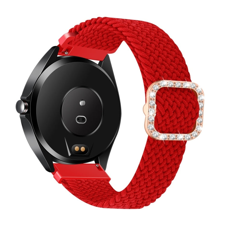 Universal Adjustable Braided Elastic Diamond Buckle Replacement Strap Watchband, For Garmin Venu/Vivoactive 3 20mm, For Garmin Venu 2/Samsung Gear S3 22mm