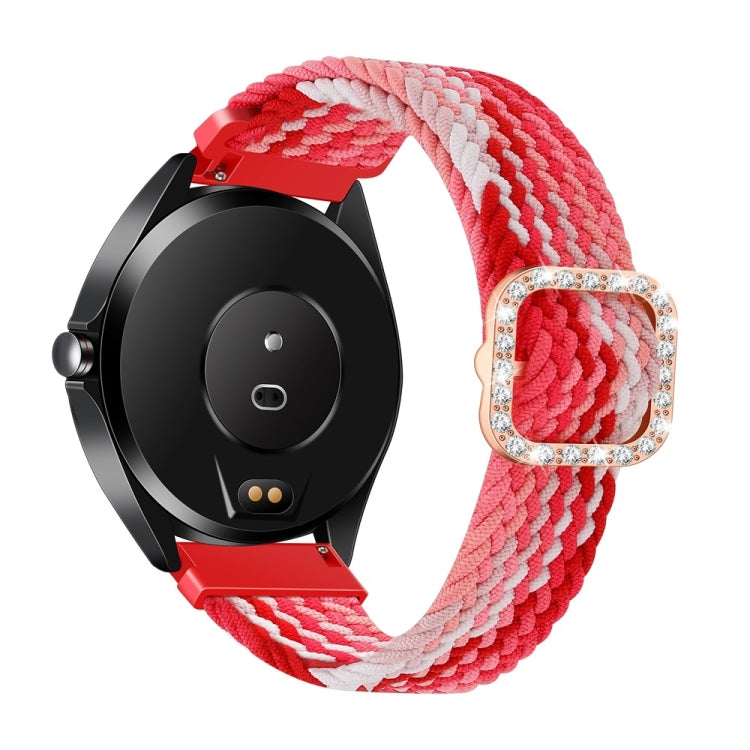 Universal Adjustable Braided Elastic Diamond Buckle Replacement Strap Watchband, For Garmin Venu/Vivoactive 3 20mm, For Garmin Venu 2/Samsung Gear S3 22mm