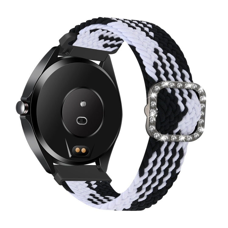Universal Adjustable Braided Elastic Diamond Buckle Replacement Strap Watchband, For Garmin Venu/Vivoactive 3 20mm, For Garmin Venu 2/Samsung Gear S3 22mm
