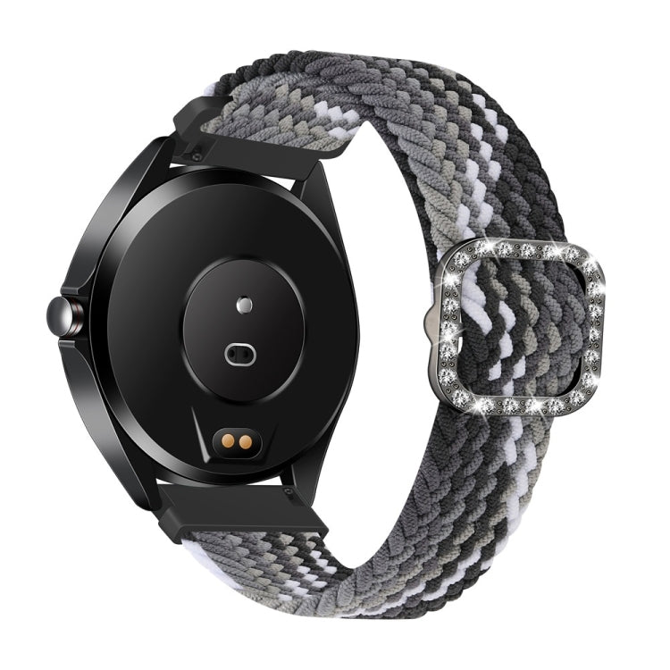 Universal Adjustable Braided Elastic Diamond Buckle Replacement Strap Watchband, For Garmin Venu/Vivoactive 3 20mm, For Garmin Venu 2/Samsung Gear S3 22mm