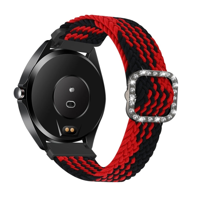 Universal Adjustable Braided Elastic Diamond Buckle Replacement Strap Watchband, For Garmin Venu/Vivoactive 3 20mm, For Garmin Venu 2/Samsung Gear S3 22mm