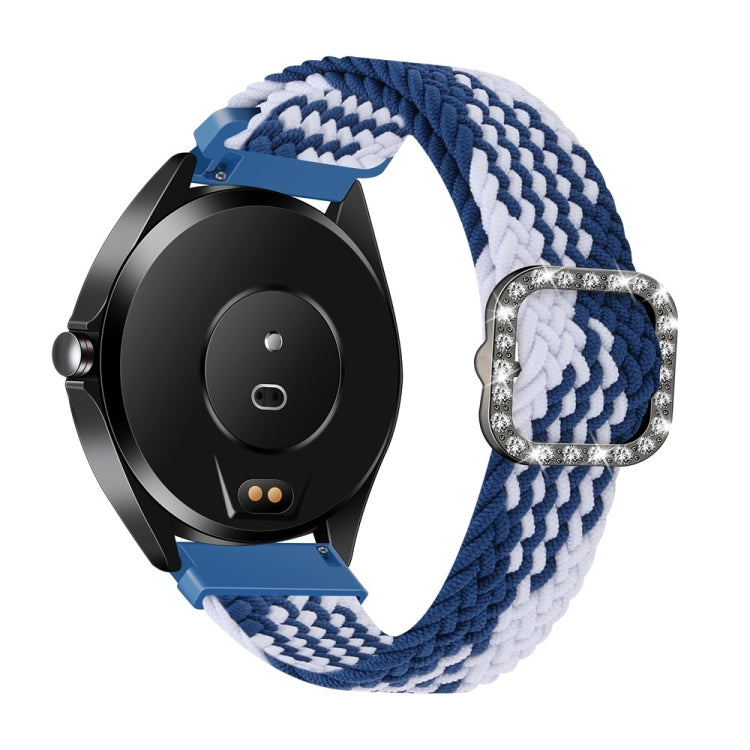 Universal Adjustable Braided Elastic Diamond Buckle Replacement Strap Watchband, For Garmin Venu/Vivoactive 3 20mm, For Garmin Venu 2/Samsung Gear S3 22mm