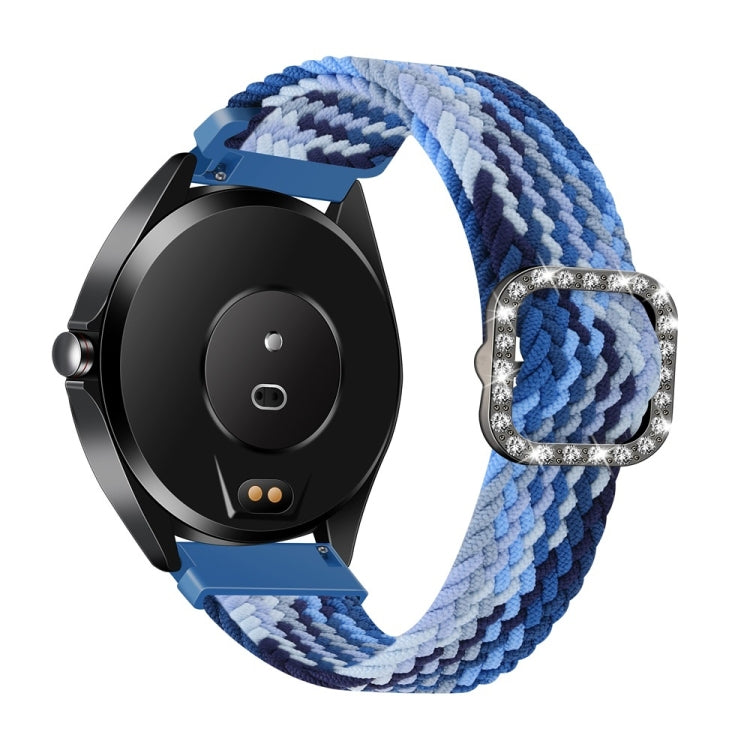 Universal Adjustable Braided Elastic Diamond Buckle Replacement Strap Watchband, For Garmin Venu/Vivoactive 3 20mm, For Garmin Venu 2/Samsung Gear S3 22mm