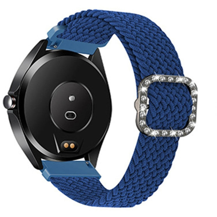 Universal Adjustable Braided Elastic Diamond Buckle Replacement Strap Watchband, For Garmin Venu/Vivoactive 3 20mm, For Garmin Venu 2/Samsung Gear S3 22mm