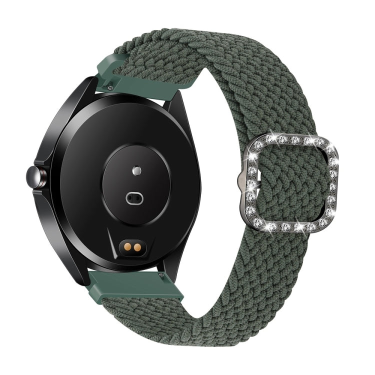 Universal Adjustable Braided Elastic Diamond Buckle Replacement Strap Watchband, For Garmin Venu/Vivoactive 3 20mm, For Garmin Venu 2/Samsung Gear S3 22mm