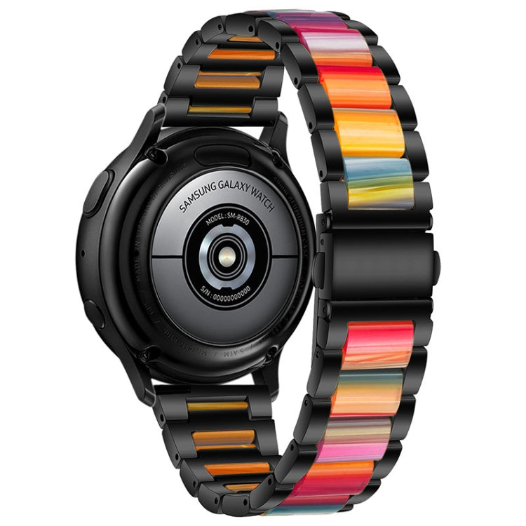 Universal Three-beads Stainless Steel + Resin Replacement Strap Watchband, For Garmin Venu/Vivoactive 3 Music 20mm, For Huawei Watch 3/3 Pro 22mm
