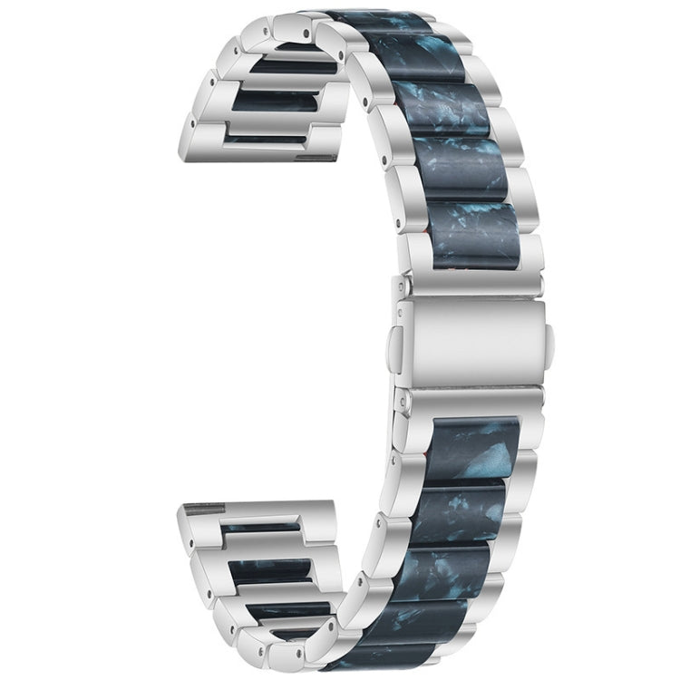 Universal Three-beads Stainless Steel + Resin Replacement Strap Watchband, For Garmin Venu/Vivoactive 3 Music 20mm, For Huawei Watch 3/3 Pro 22mm