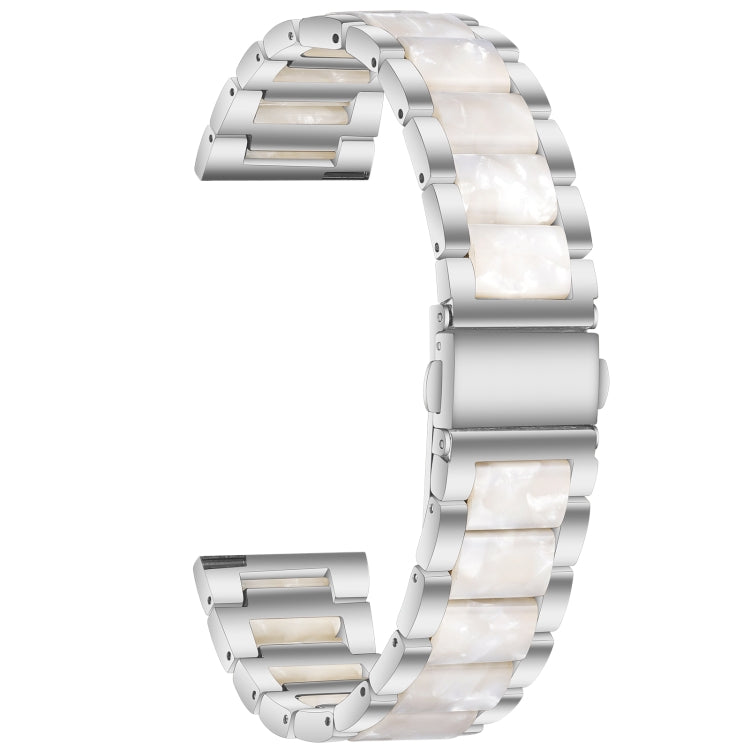 Universal Three-beads Stainless Steel + Resin Replacement Strap Watchband, For Garmin Venu/Vivoactive 3 Music 20mm, For Huawei Watch 3/3 Pro 22mm