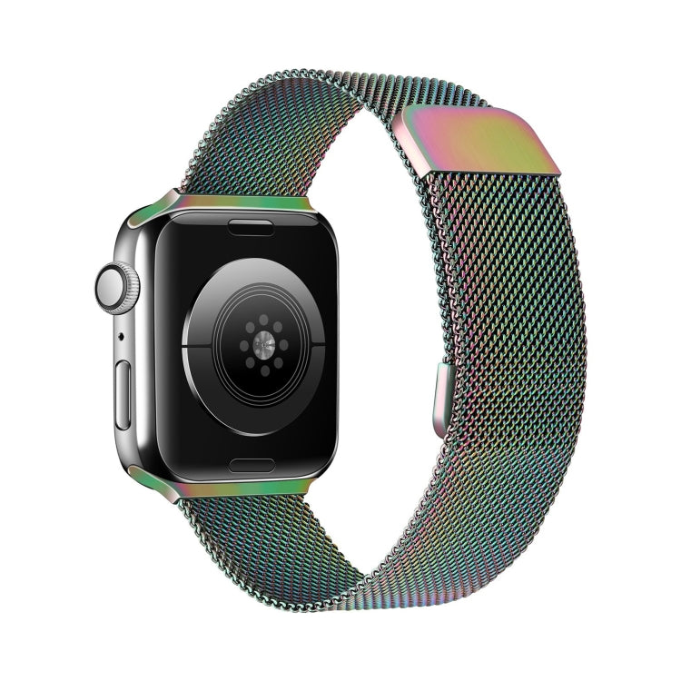 Double Section Milanese Magnetic Elasticity Replacement Strap Watchband For Apple Watch Series, 7 45mm / 6 & SE & 5 & 4 44mm / 3 & 2 & 1 42mm, 7 41mm / 6 & SE & 5 & 4 40mm / 3 & 2 & 1 38mm