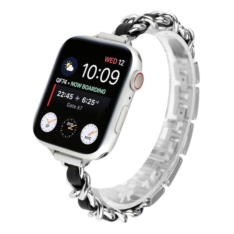 Single Row Metal Replacement Strap Watchband For Apple Watch Series, 7 41mm / 6 & SE & 5 & 4 40mm / 3 & 2 & 1 38mm, 7 45mm / 6 & SE & 5 & 4 44mm / 3 & 2 & 1 42mm