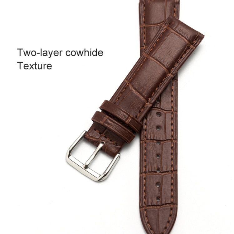 Two-layer Cowhide Leather Bamboo Joint Texture Replacement Strap Watchband, 10mm, 14mm, 16mm, 18mm, 20mm, 22mm, 24mm, 12mm