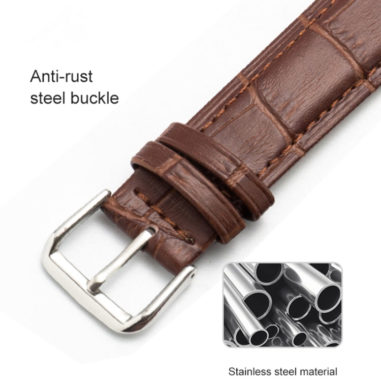 Two-layer Cowhide Leather Bamboo Joint Texture Replacement Strap Watchband, 10mm, 14mm, 16mm, 18mm, 20mm, 22mm, 24mm, 12mm