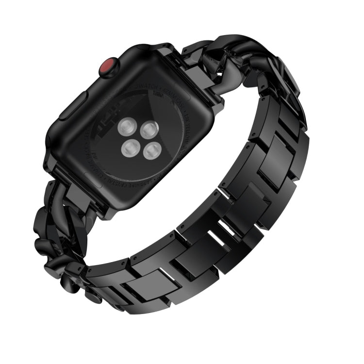 Single Row Denim Diamond Alloy Watchband, For Apple Watch Series 8&7 41mm / SE 2&6&SE&5&4 40mm / 3&2&1 38mm, For Apple Watch Series 8&7 45mm / SE 2&6&SE&5&4 44mm / 3&2&1 42mm