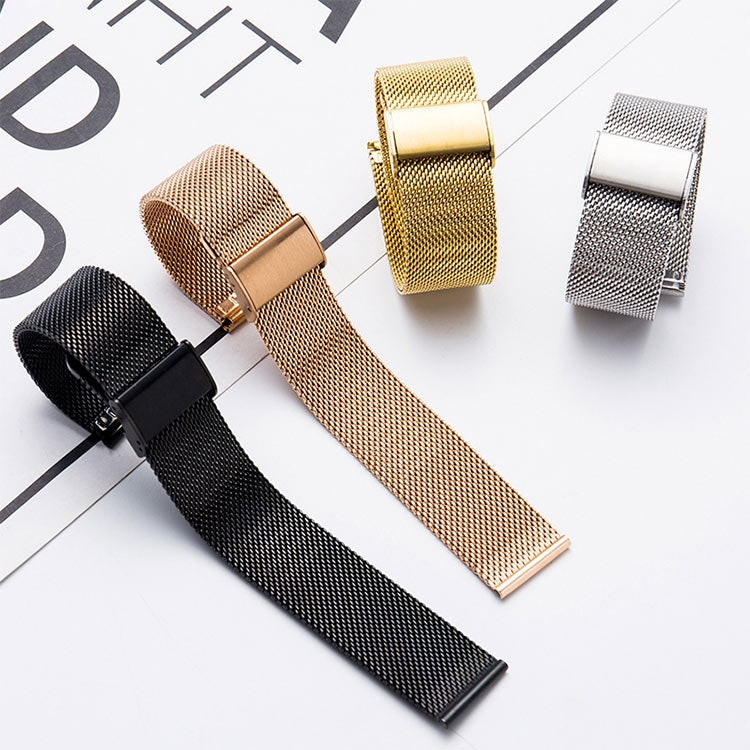 304 Stainless Steel Single Buckle Replacement Strap Watchband, 18mm, 20mm, 22mm
